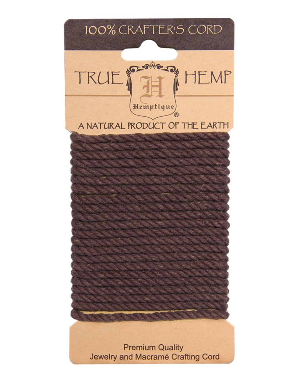 Hemptique 4mm Twisted Hemp Rope Cards Eco Friendly Sustainable Naturally Grown Jewelry Bracelet Making Paper Crafting Scrapbooking Bookbinding Mixed Media Crocheting Macrame Seasonal Holiday Gift Wrapping Outdoor Gardening